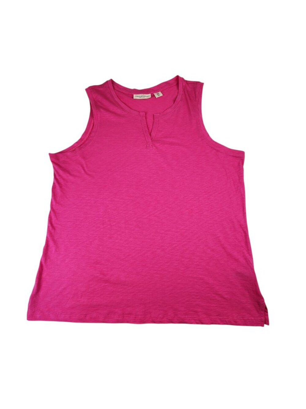 Christian Siriano NY Sleeveless V‑Neck Top Fuchsia Pink XL Cotton Pullover